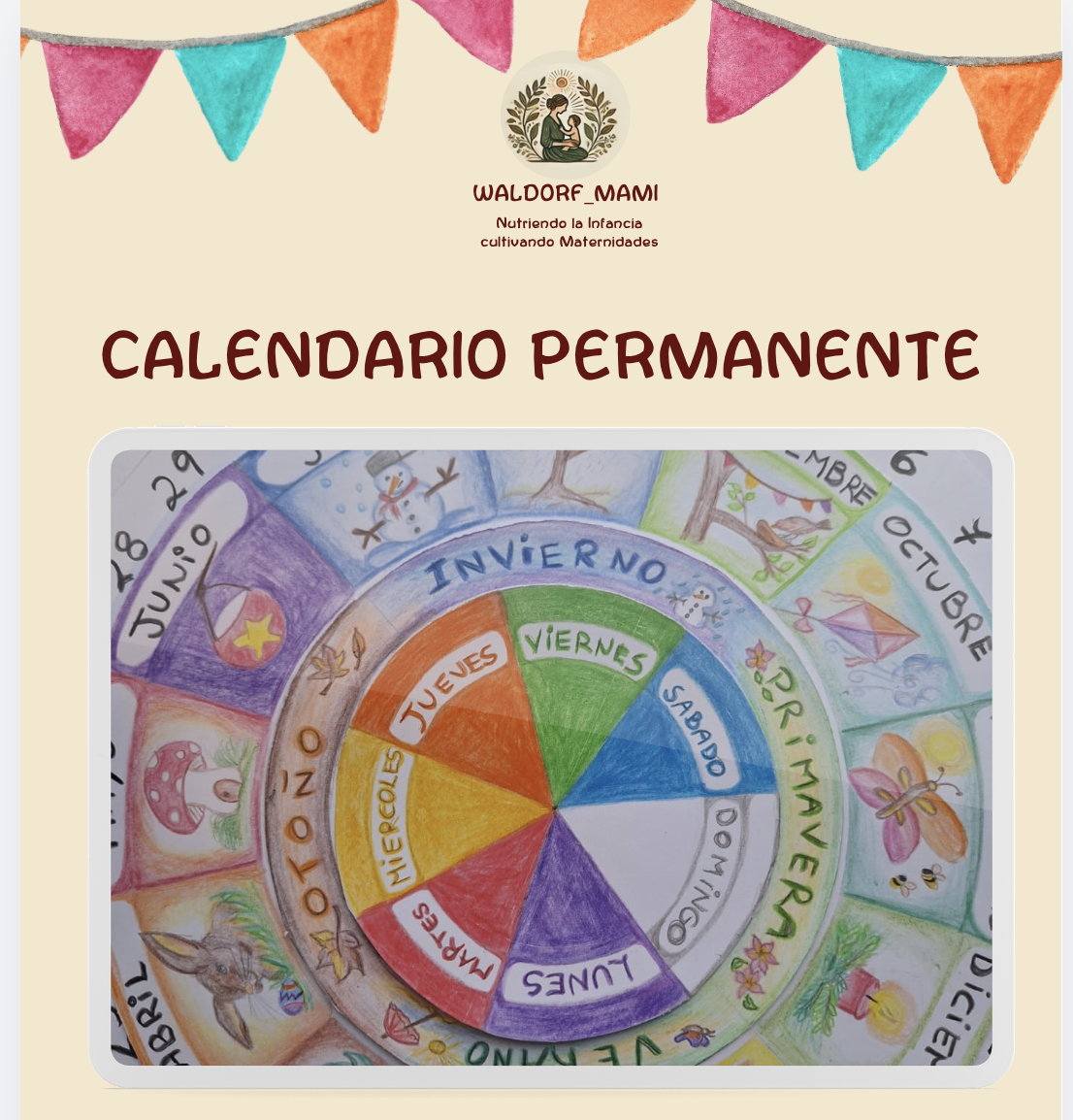 Calendario permanente Waldorf-Montessori